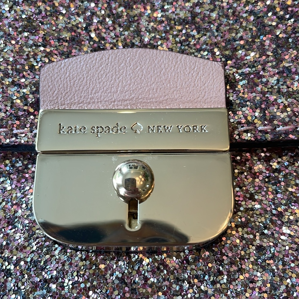 KATE SPADE SUNSET LANE CROSSBODY BAG Rosegold Glitter New with Tags Gift Idea - Picture 6 of 16